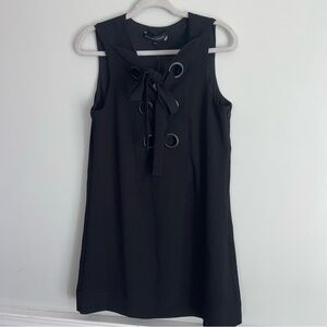 English Factory Black Tie Front A-Line Mini Dress